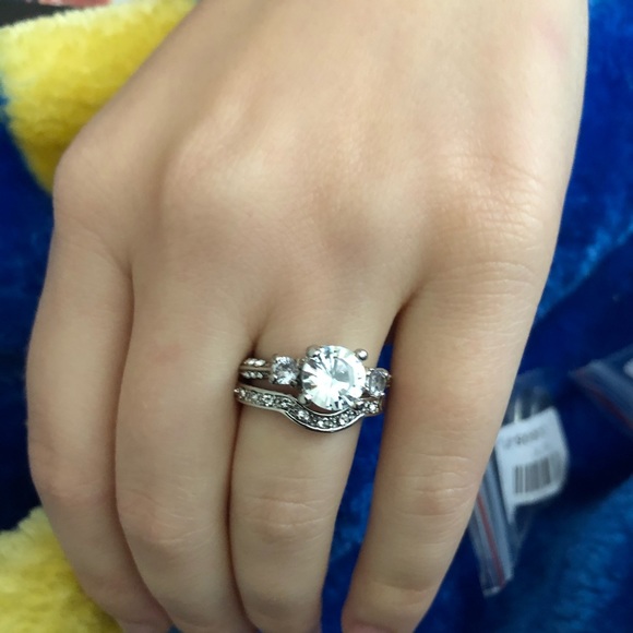 925 Silver White Sapphire Women Rings Set - Picture 6 of 7